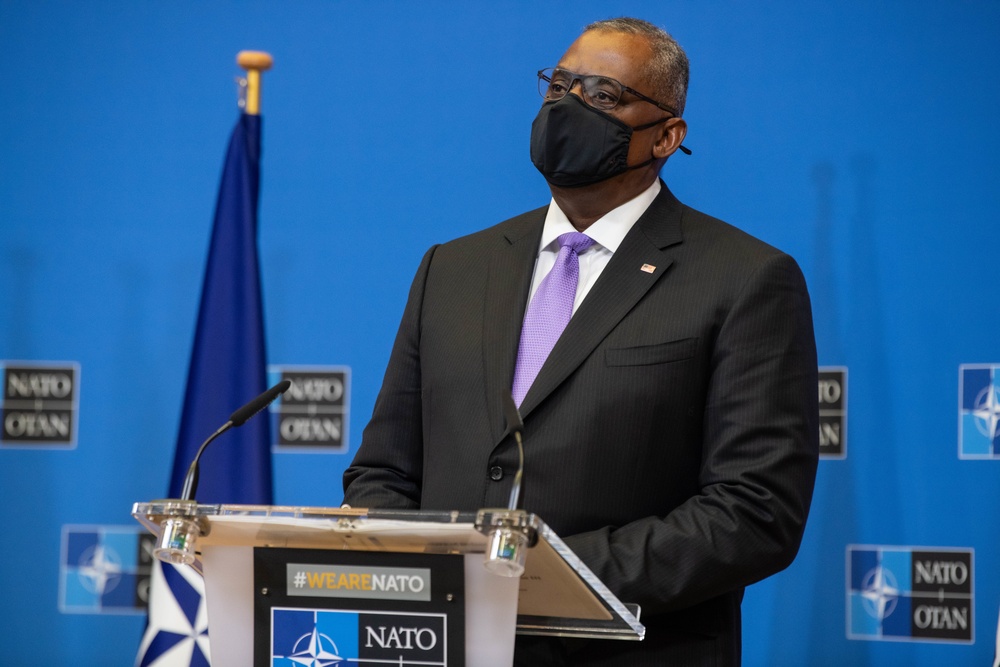 Secretary of Defense Lloyd J. Austin III attends meetings at NATO HQ