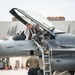 F-16 Fighting Falcon exits aircraft after morning training exercise