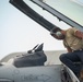 U.S Air Force crew chief performs post-flight checks in F-16 Fighting Falcon