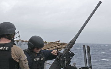USS SAN ANTONIO Conducts Gun Shoot Training