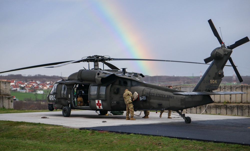 U.S. KFOR Soldiers conduct pre-flight checks