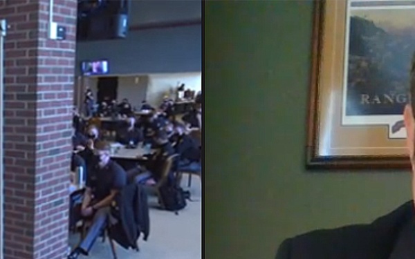 Cadets receive instruction during student workshop on Civil-Military Ops