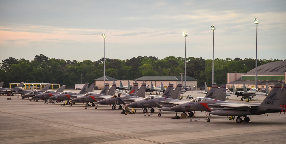 Variety of units across the nation park their fighter jets during Sentry Savannah 2021