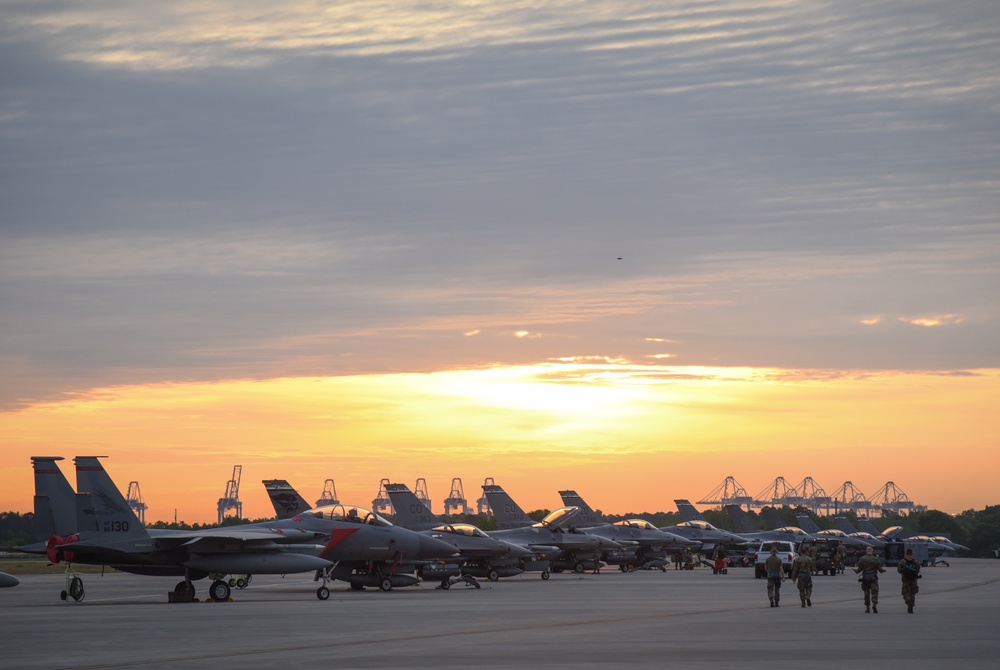 Sun rising over the Air National Guard's largest generation fighter exercise