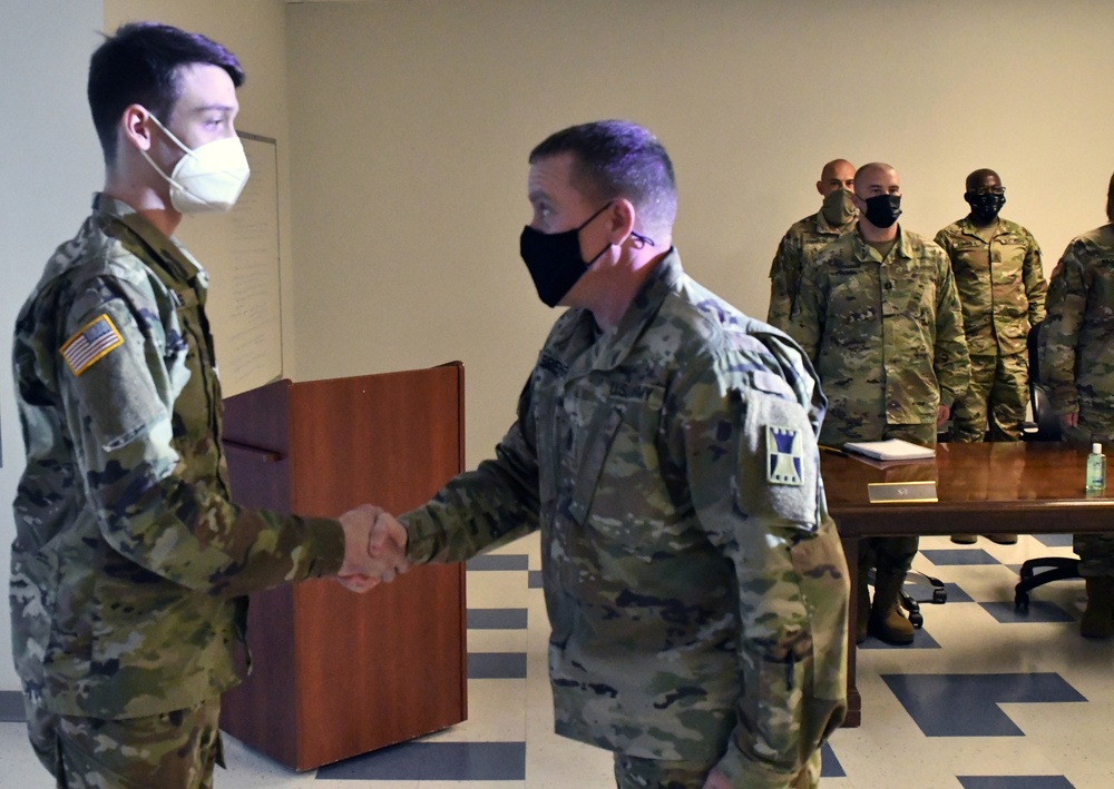 Plainfield, Illinois native and 647th Regional Support Group (Forward) Soldier promoted to Sergeant
