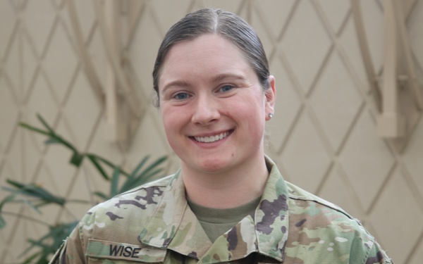 Army 2nd Lt. Jamie Wise is a proud medic helping with vaccinations.