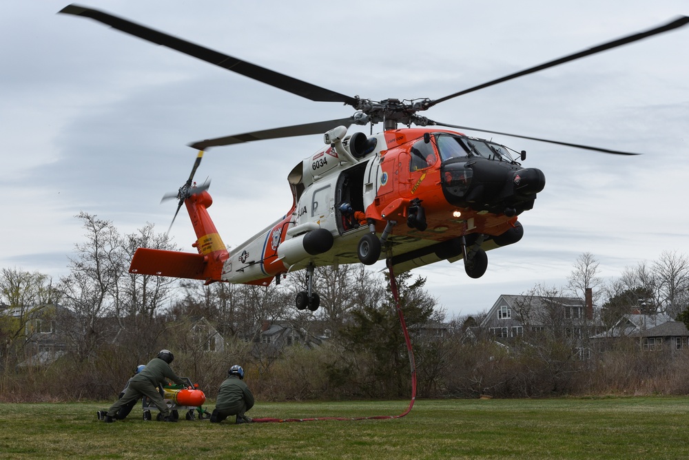 Coast Guard Air Station Cape Cod aircrew deploys Woods Hole Oceanographic Institution submersible