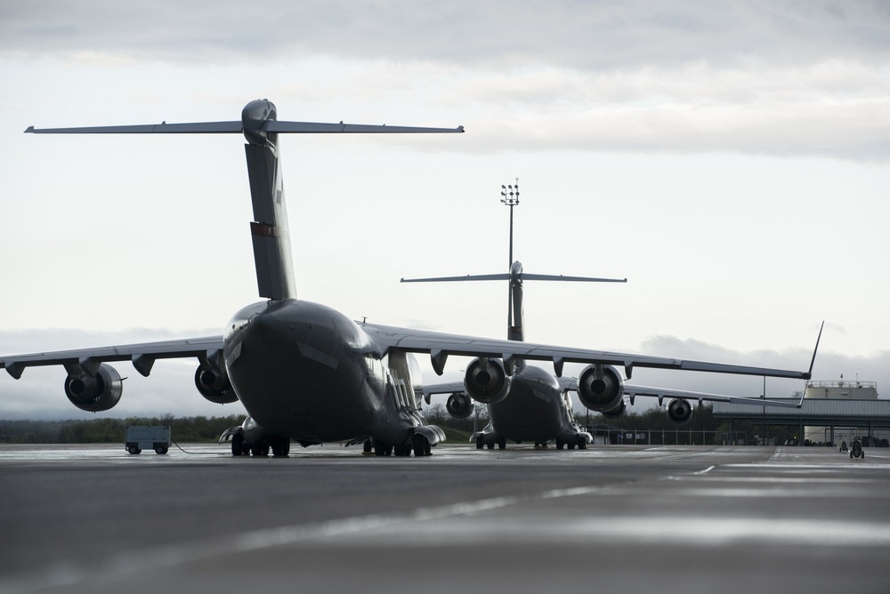 167th C-17's Await Their Next Mission During April's UTA