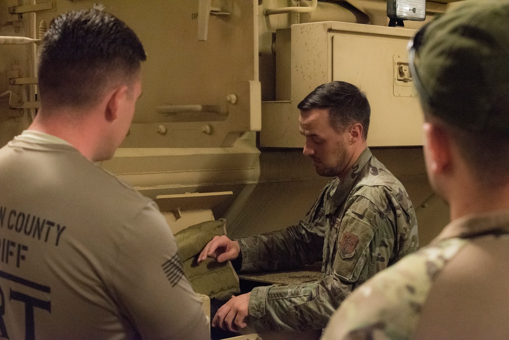 167th Ground Transportation Trains Sherriff's Office on MRAP Vehicle