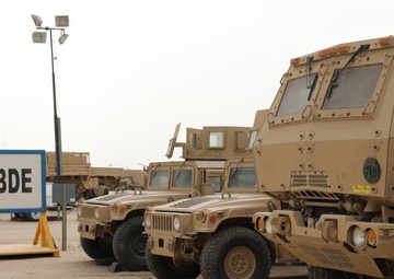 Senior military leaders tour Army Prepositioned Stock at Camp Arifjan, Kuwait