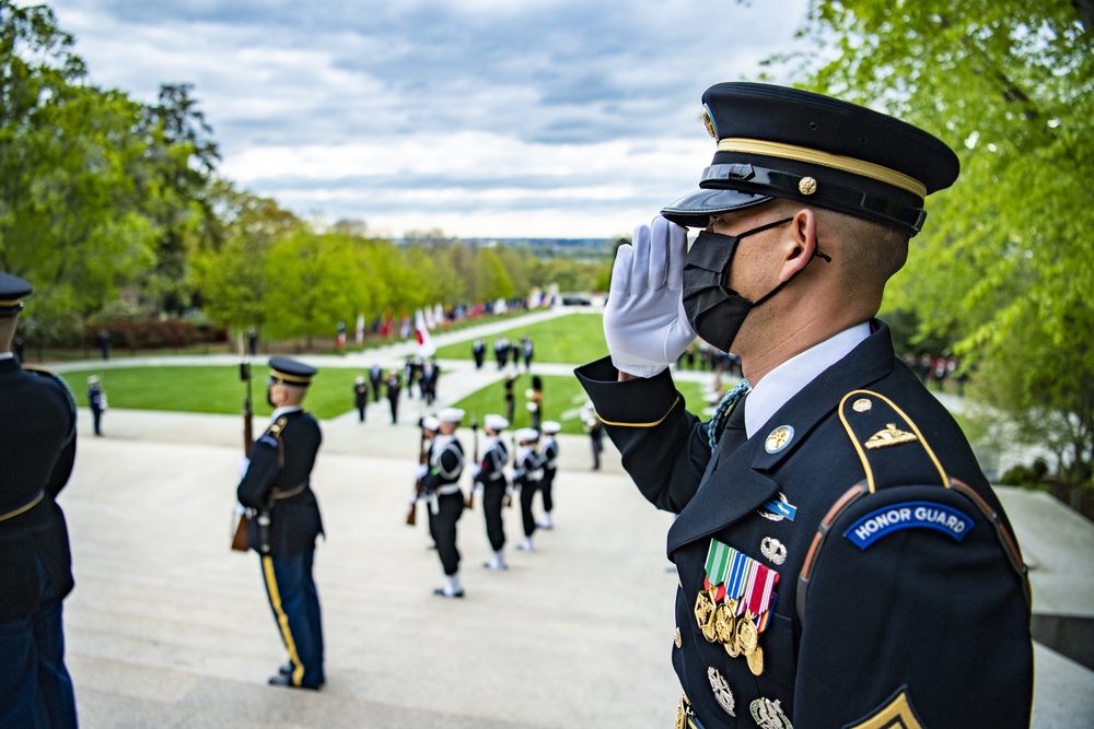 Prime Minister of Japan Yoshihide Suga Visits Arlington National Cemetery