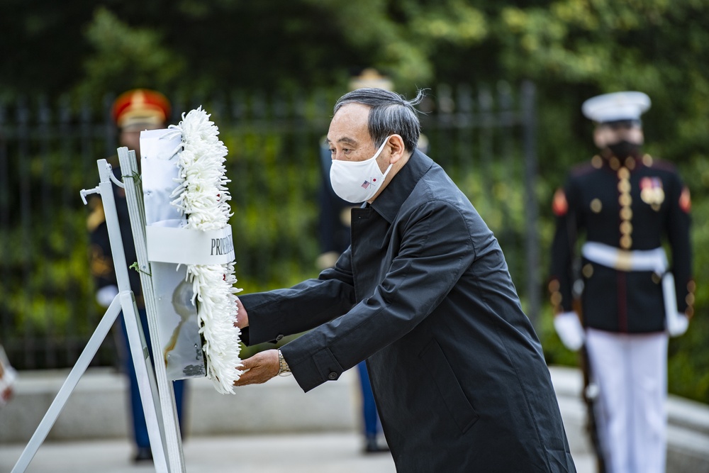 Prime Minister of Japan Yoshihide Suga Visits Arlington National Cemetery