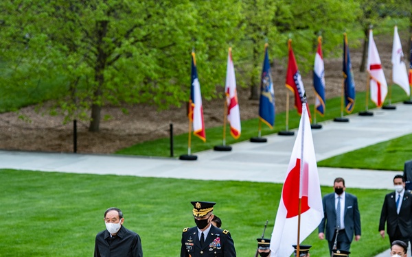 Prime Minister of Japan Yoshihide Suga Visits Arlington National Cemetery