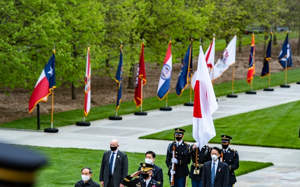 Prime Minister of Japan Yoshihide Suga Visits Arlington National Cemetery
