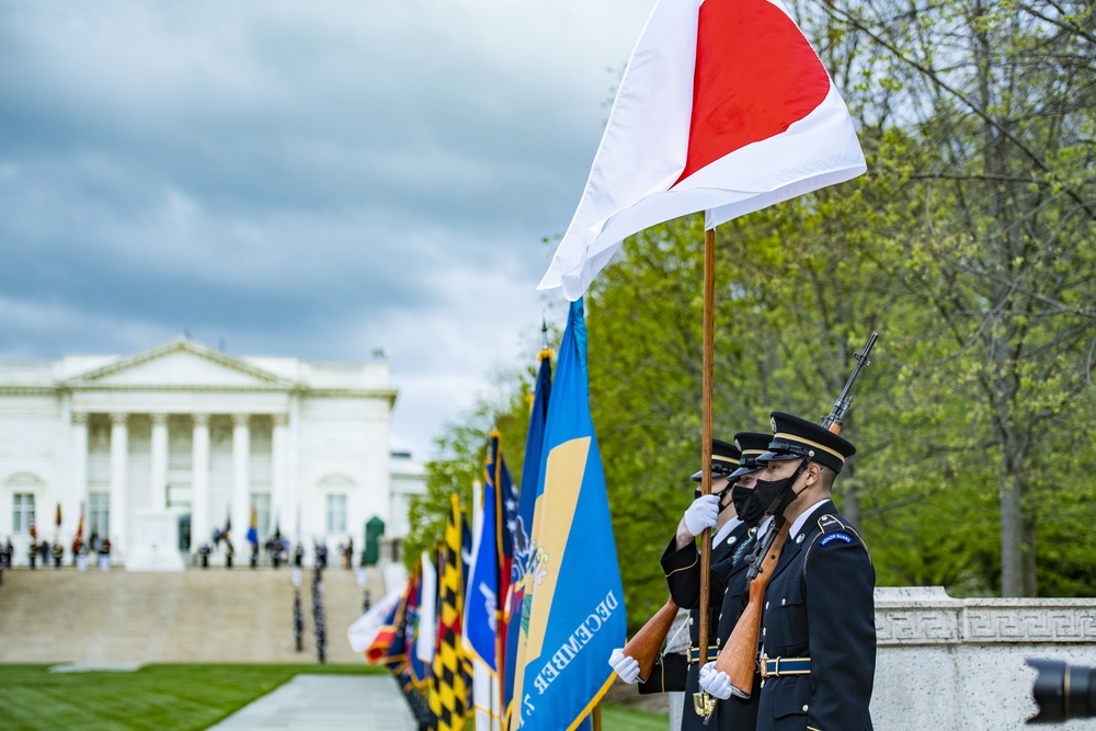 Prime Minister of Japan Yoshihide Suga Visits Arlington National Cemetery