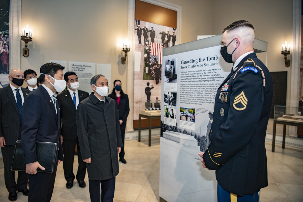 Prime Minister of Japan Yoshihide Suga Visits Arlington National Cemetery