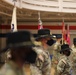 Capt. Neisha Bailey, the 602nd Maintenance Company commander, stands with other 553rd Division Sustainment Support Battalion company commanders and guidons during a conversion ceremony April 16 at Fort Hood.
