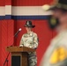 Lt. Col Katherine Leidenberg addresses those in attendance April 16 during the 553rd Division Sustainment Support Battalion conversion ceremony at Fort Hood.