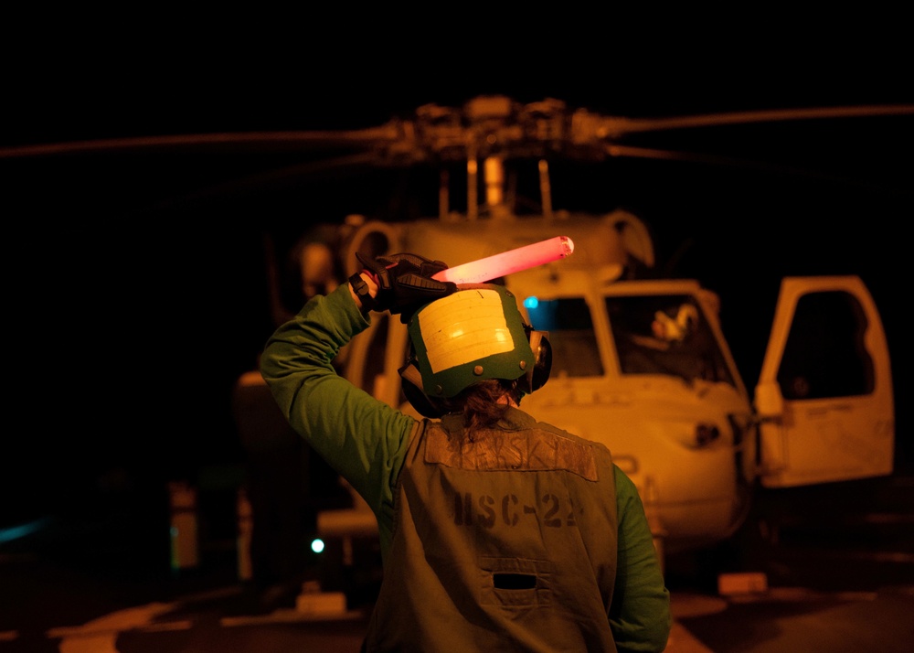 Sailor Participates in Night Flight Ops