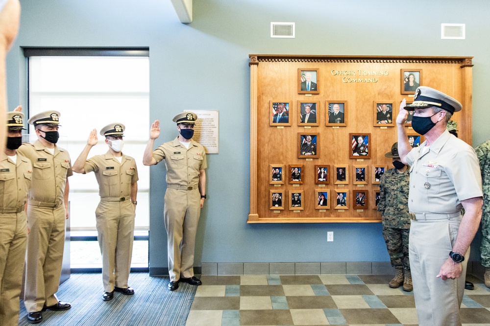 210412-N-TE695-0010 NEWPORT, R.I. (April 12, 2021) CNETC visits Officer Training Command in Newport