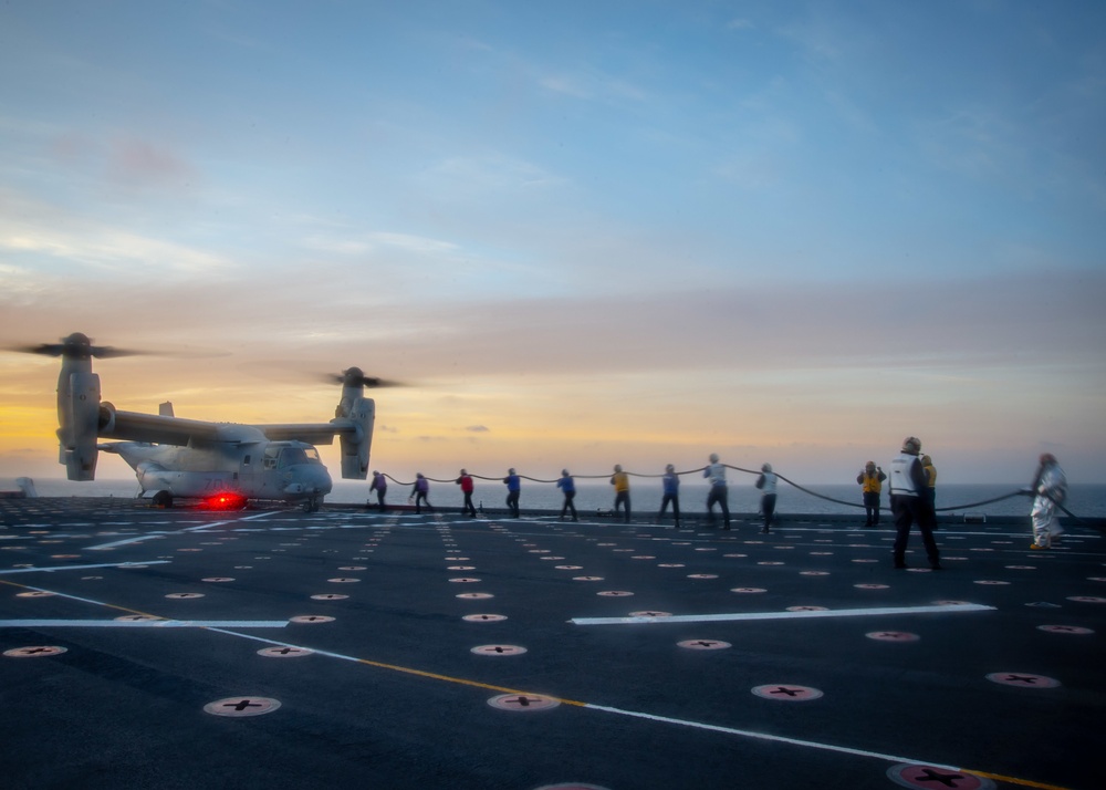 MV-22B Osprey Night Flight Operations Aboard USNS Mercy