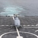 An MQ-8C Fire Scout unmanned aerial vehicle prepares for take-off aboard USS Jackson (LCS 6)
