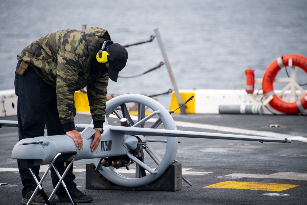 USS Portland (LPD 27) V-BAT Flight Operations