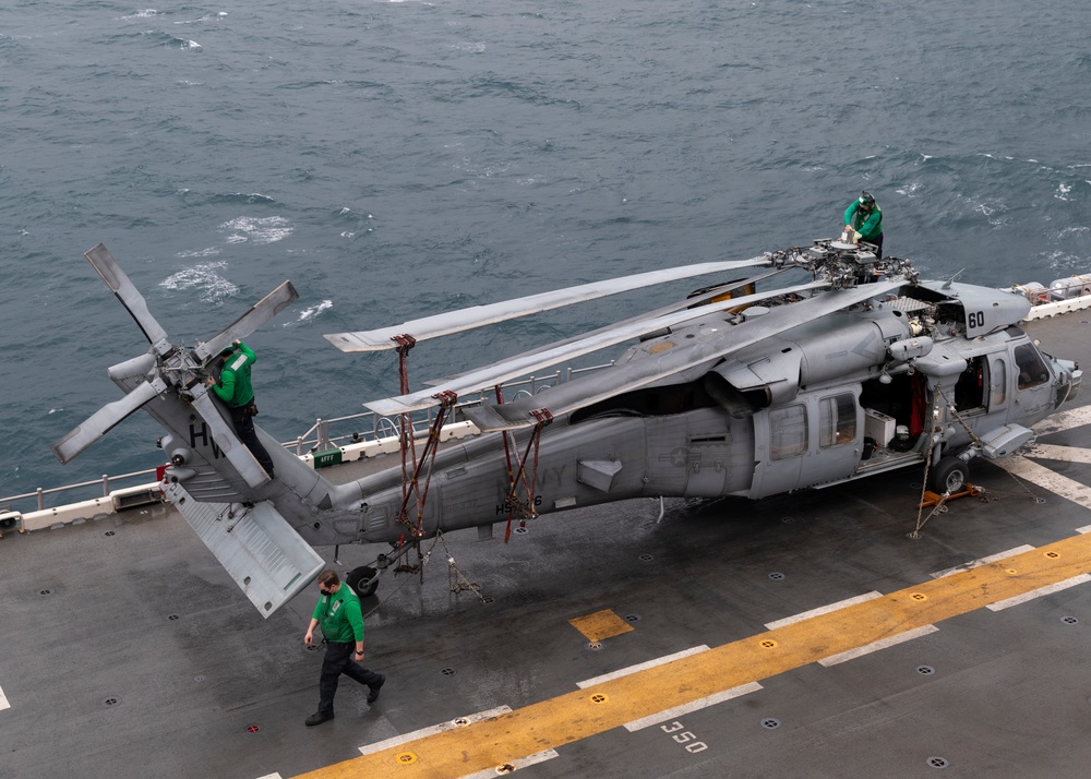 USS Iwo Jima Receives Replenishment-At-Sea