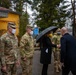 Chargé d’Affaires,  Kristina Kvien shaks hands with Ukraine PM Denys Shmyhal