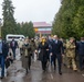 Ukraine Prime Minister Denys Shmyhal and Chargé d’Affaires,  Kristina Kvien  walk to host the JMTG-U TOA