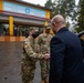 Col. James Perrin and Col. Clayton Kuetemeyer greet Ukraine Prime Minister Denys Shmyhal