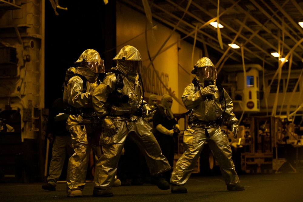 Sailors Conduct Fire-Fighting Drill