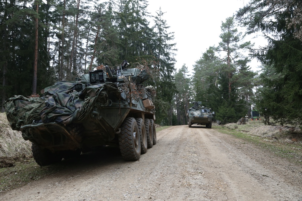 Strykers secure position at Hohenfels Training Area