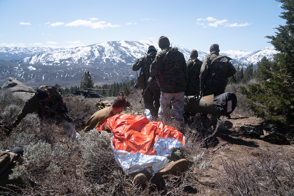 Marines and Sailors evacuate simulated casualties during MTX