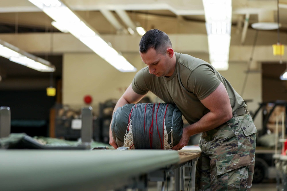NC Guard's Rigger Support Team Packs Parachutes