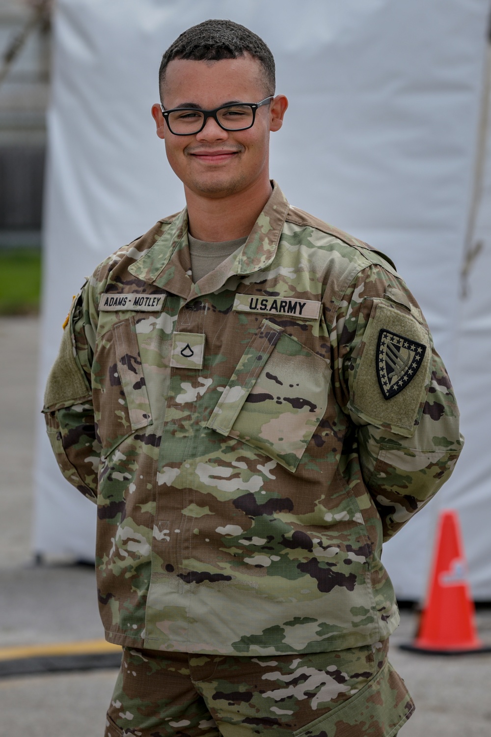 U.S. Army Pfc. Nicholas Adams-Motley talks about his role in the COVID-19 missions in Indiana
