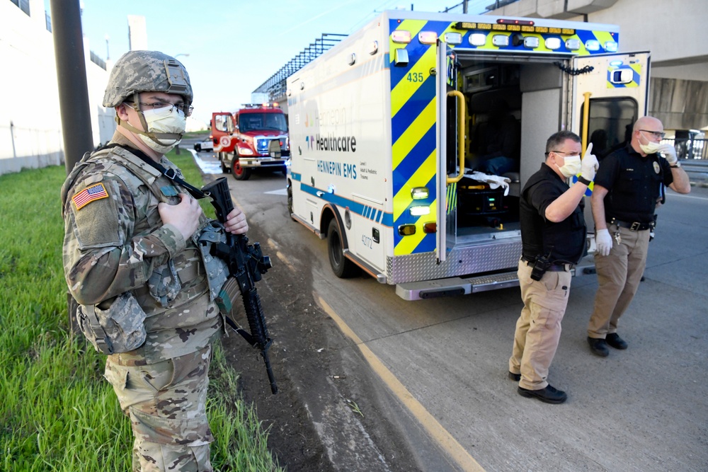 Minnesota Guardsmen provide security for emergency services