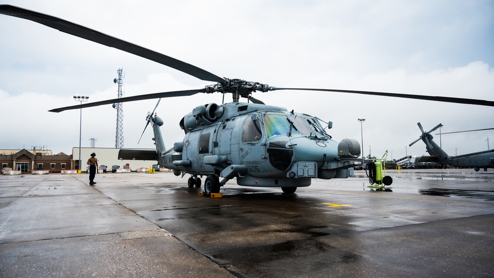 U.S. Navy MH-60 Seahawk awaits takeoff