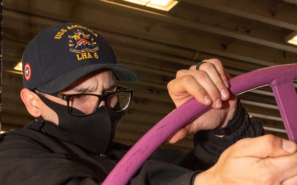 USS America ABFs Preform Maintenance