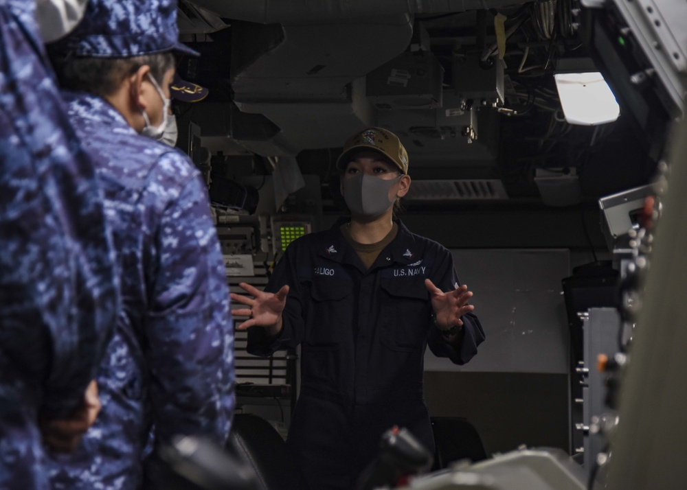 Japan Maritime Self-Defense Force onboard amphibious transport dock USS New Orleans