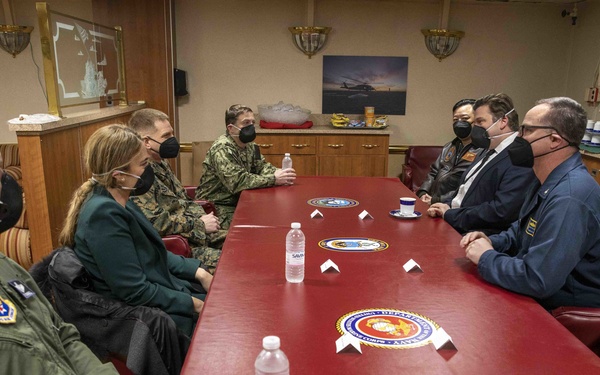 UK Minister of Armed Forces and Chargé d’Affairs welcomed on USS Iwo Jima