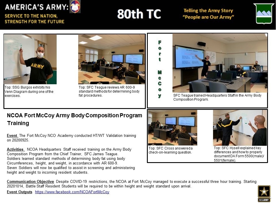 NCOA Fort McCoy Army Body Composition Program