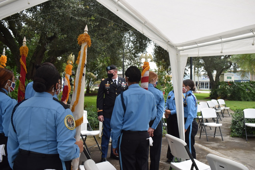 USACE Jacksonville District Lt. Col. Todd Polk speaks to youth cadets