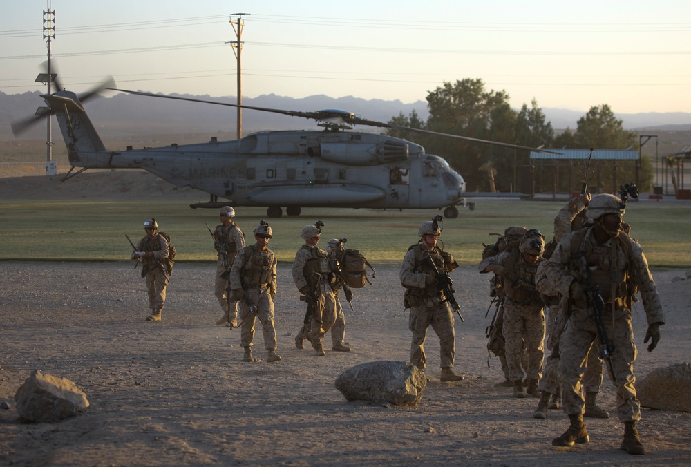 U.S. Marines conduct WTI Assault Support Training 3 at the Combat Center