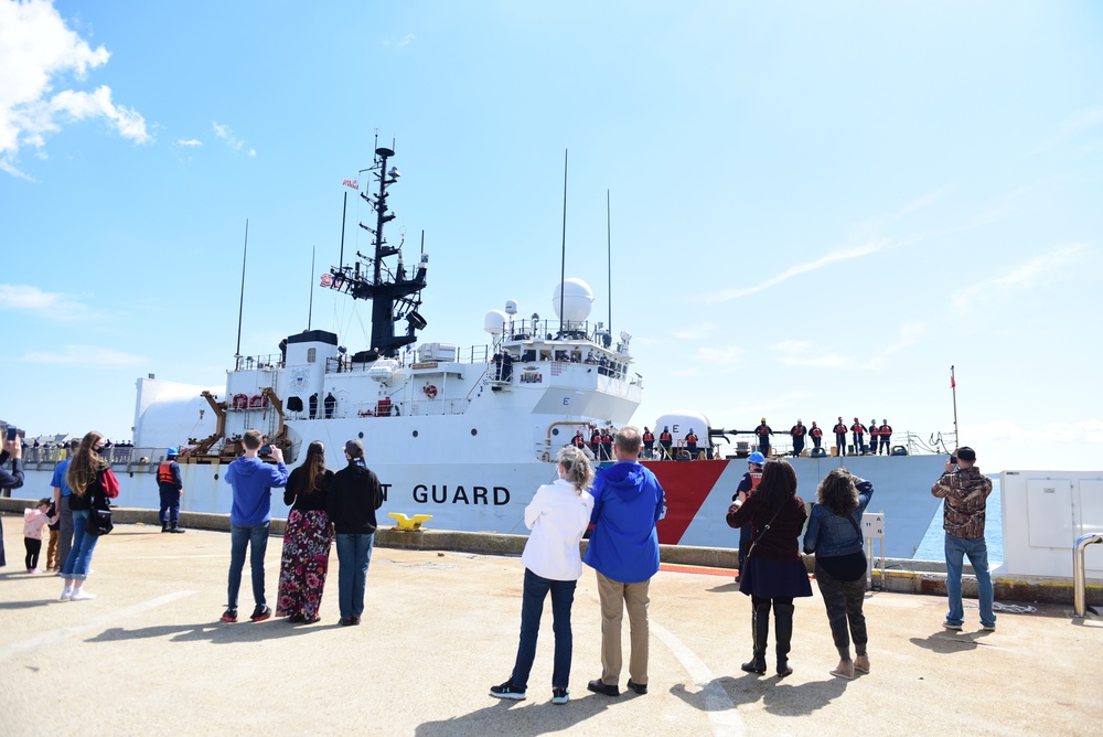 Coast Guard Cutter Escanaba returns home to Boston after 61 day patrol