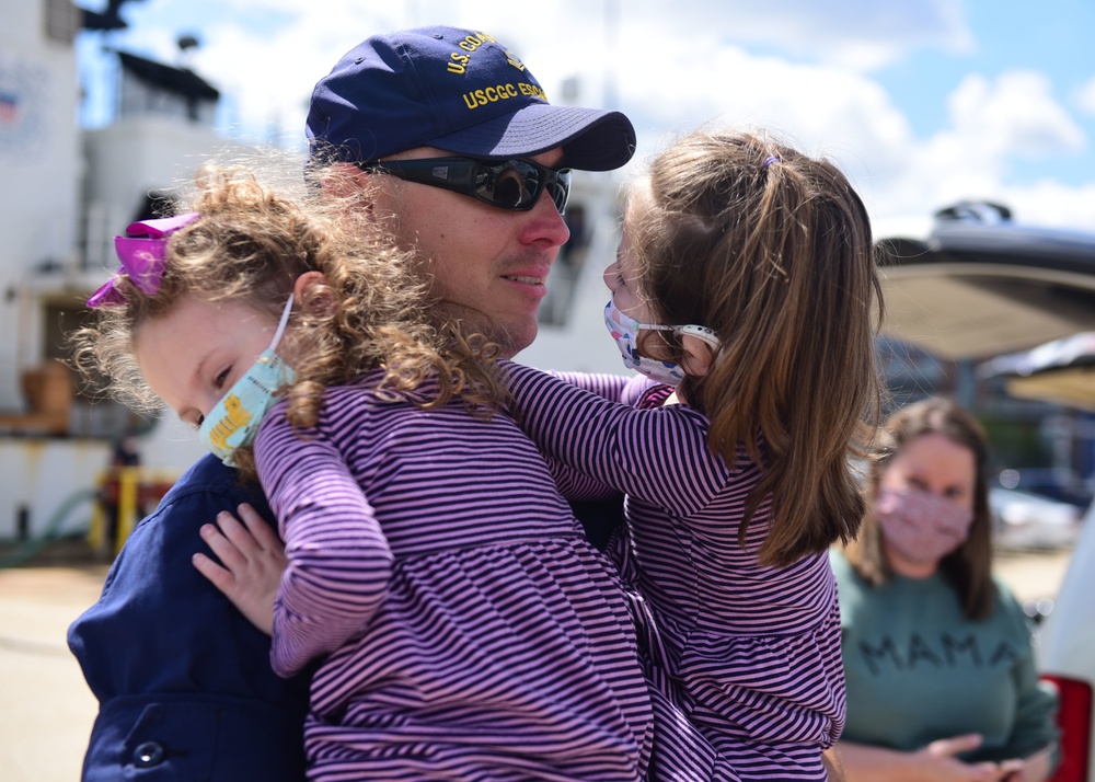 Coast Guard Cutter Escanaba returns home to Boston after 61 day patrol