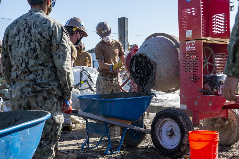 Seabees Train to Mix and Place Concrete
