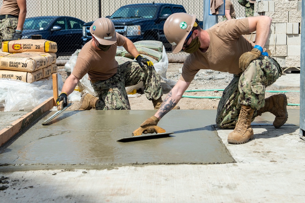 Seabees Train to Mix and Place Concrete