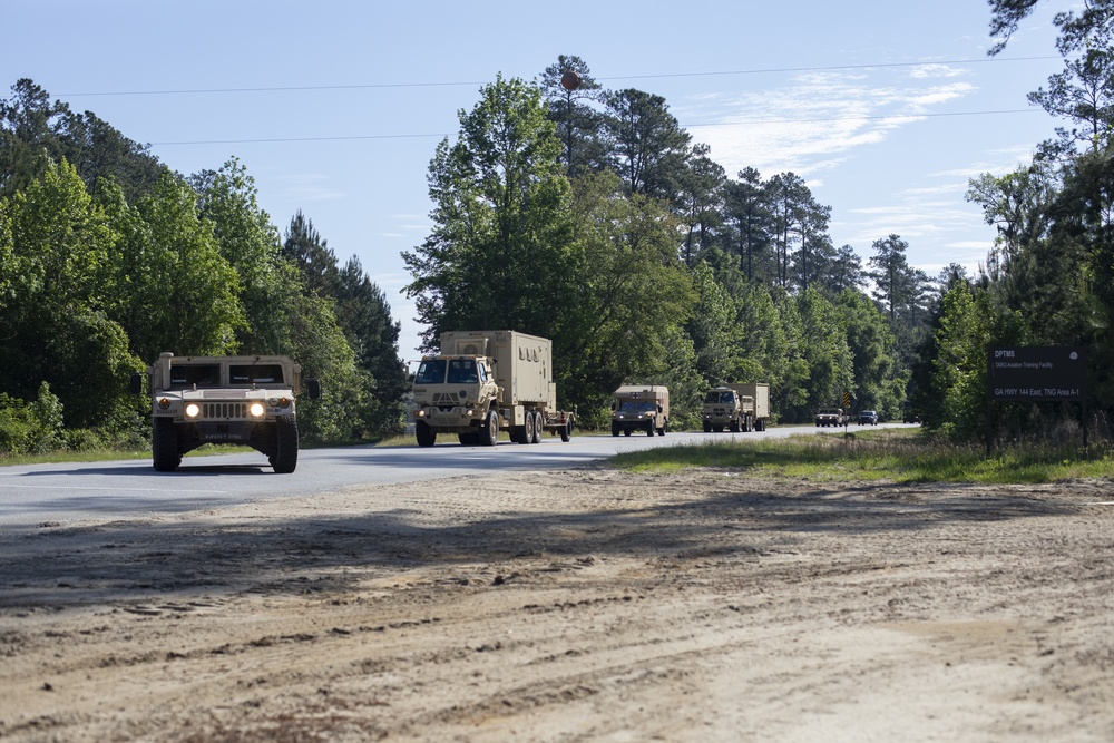 Marne Air Soldiers conduct convoy operations during Warhorse II exercise.