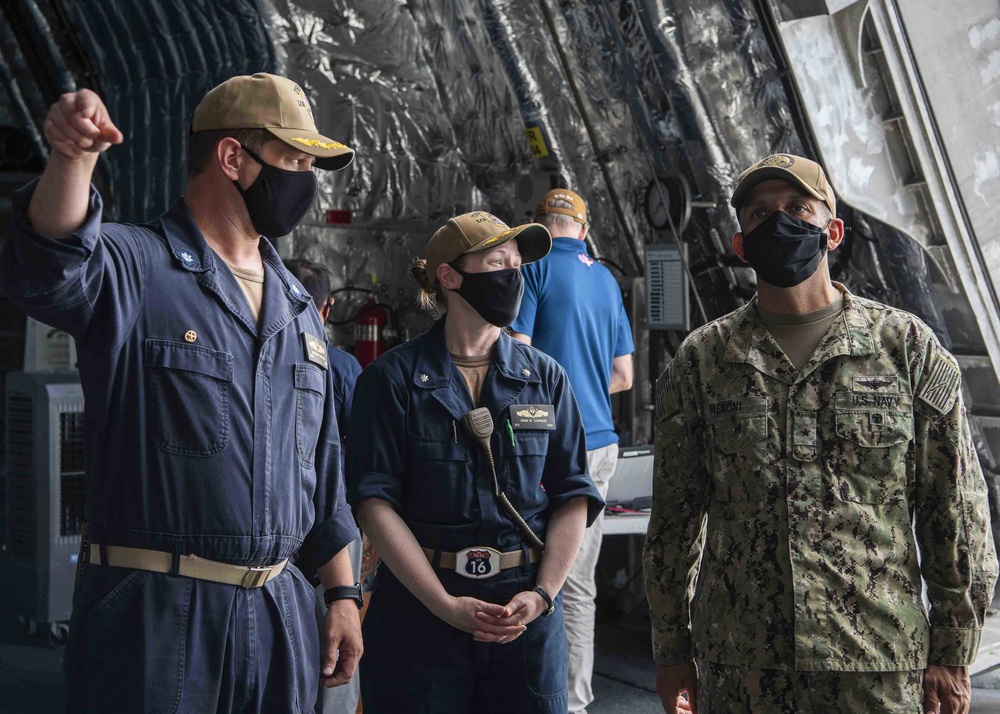 DVIDS Images Tulsa shows Rear Adm. Menoni the ship [Image 1 of 8]